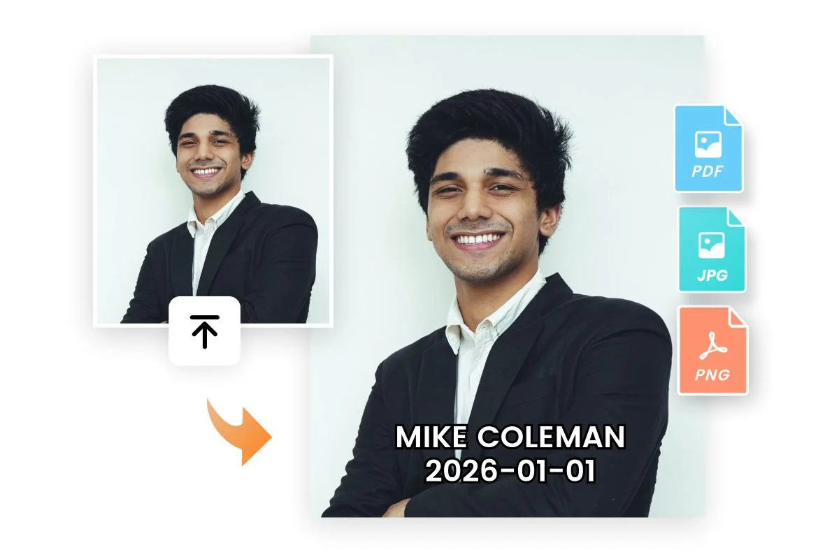 Image of Add Name & Date to Photo tool interface