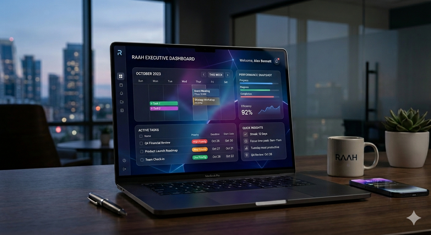 Smart calendar and task management web app dashboard