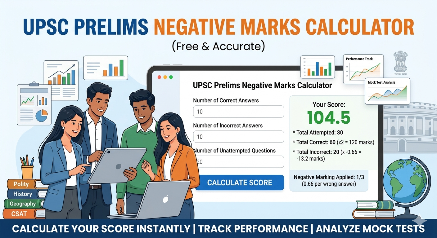 UPSC prelims negative marks calculator tool